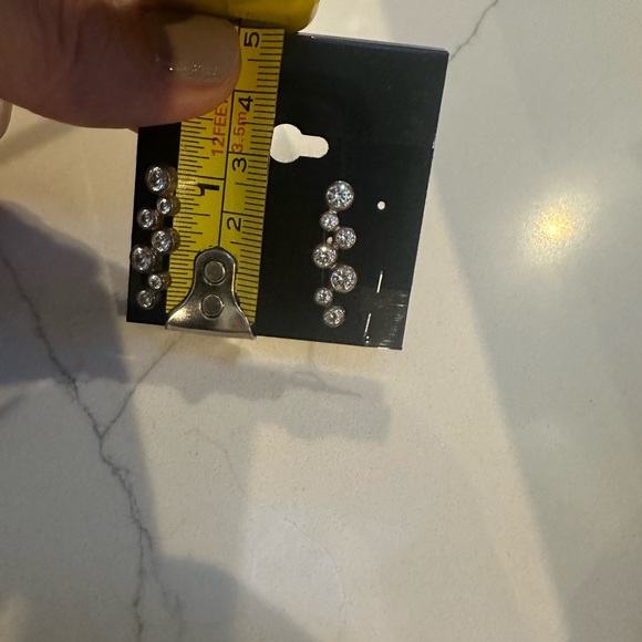 925 stamped sterling silver earrings with crystals - Picture 3 of 3